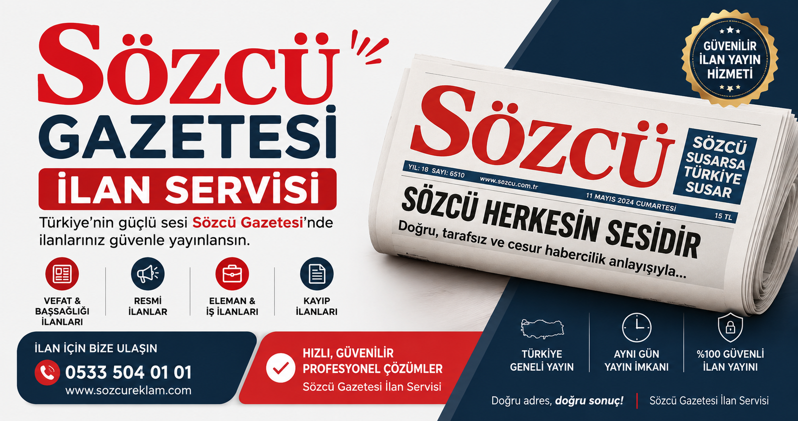 Sözcü Gazetesi İlan Servisi
